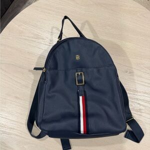 Tommy Hilfiger Dark Blue Backpack with Stripe Accent